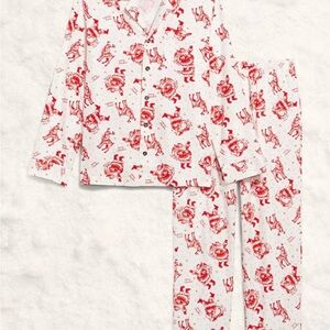 100% Cotton Santa And Reindeer Christmas Pajamas, Unisex L, NWT Old Navy